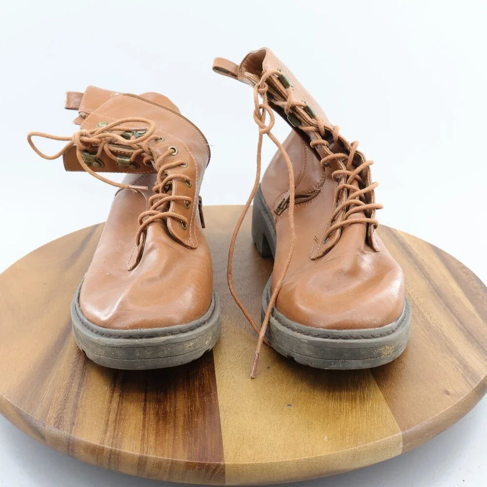 Universal Thread Women Chukka Boots Brown Synthetic Zip Size 9.5 - Picture 5 of 9